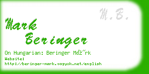 mark beringer business card